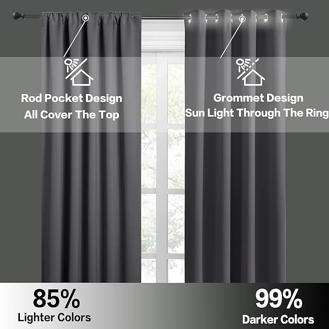 RYB HOME Short Blackout Curtains - Image 5