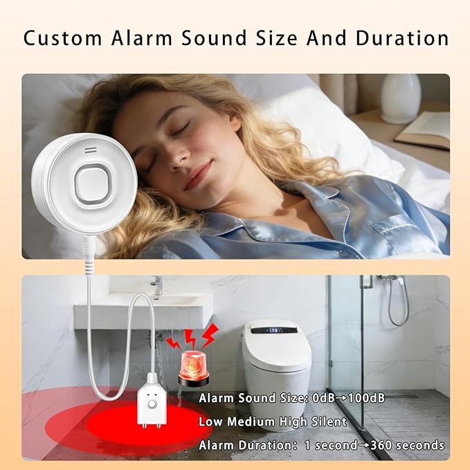 WiFi Water Leak Detectors for Home, Real-Time Mobile Alerts Smart Water Sensor Alarm (with Wire & Batteries)