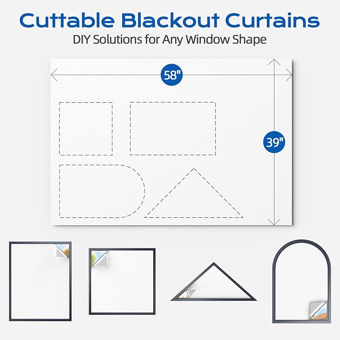 Blackout Curtains for Bedroom, Temporary Blackout Shades - Image 5