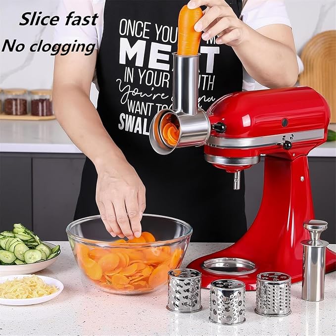 Stainless Steel Slicer Shredder Attachment for KitchenAid Mixer, Cheese Grater Attachment, Food Slicer for KitchenAid Mixer, Accessories for Kitchen aid