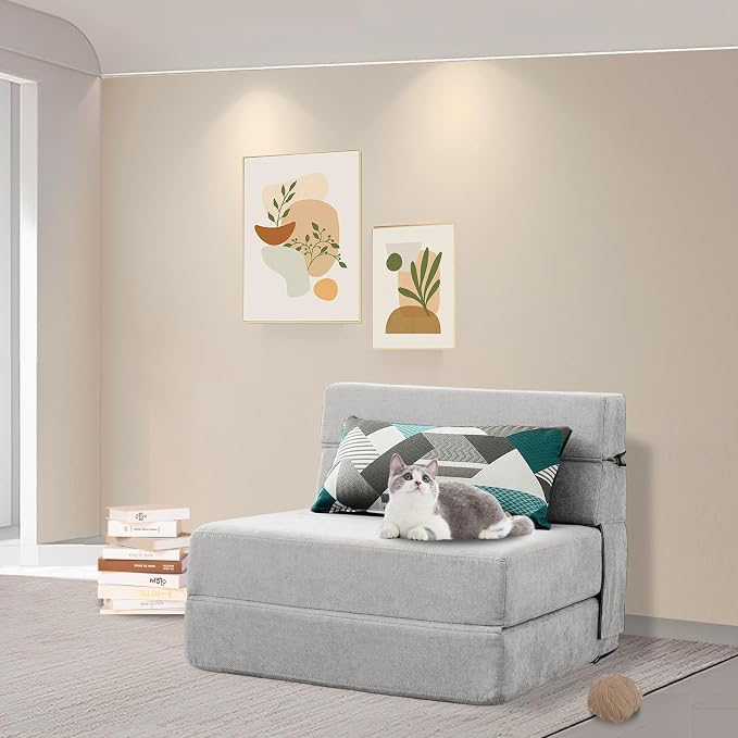 ANONER Folding Sofa Bed Couch Memory Foam Fold Out Chair Bed - Image 6