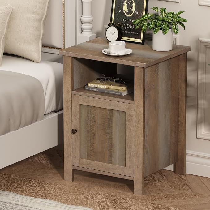 ChooChoo Farmhouse Nightstand, Rustic Vintage End Side Table - Image 6
