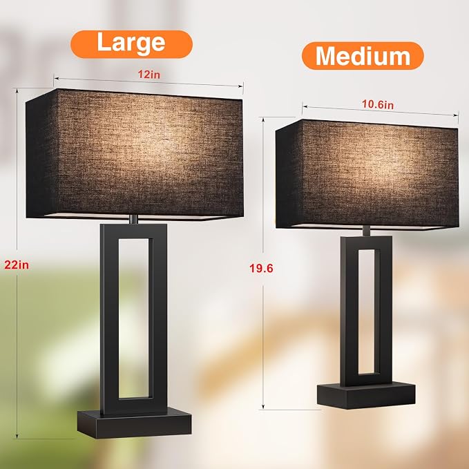 Seealle 22" Tall Living Room Lamps - Image 2