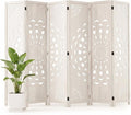 6 Panel Room dividers, 66.9" Boho Double-Sided Carved Screen, Freestanding by Shinkael