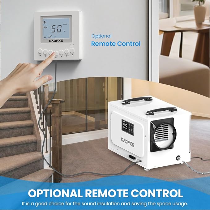 CADPXS Crawl Space Dehumidifier with Pump, 125 Pints Commercial Dehumidifiers with Drain Hose, Dehumidifier for Crawlspace, Basements & Water Damage Use, Auto Defrost, Memory Restart, cETL Listed
