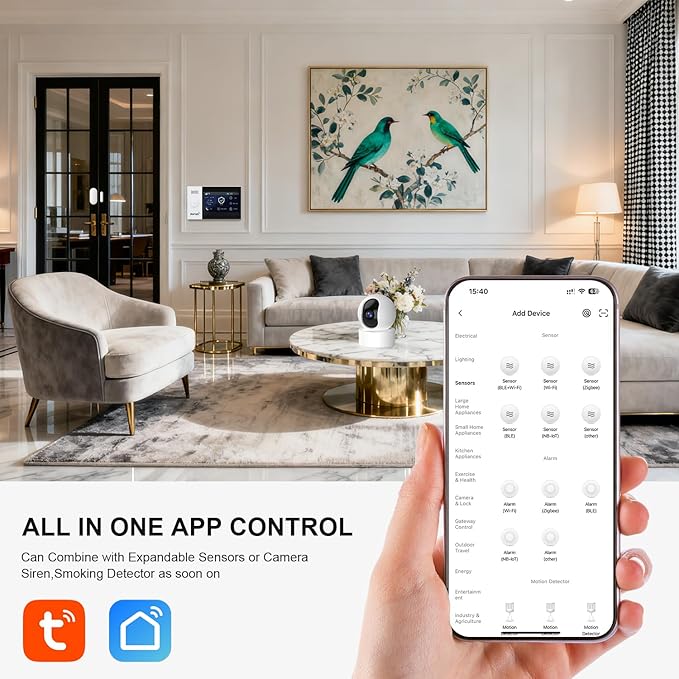 PGST Home Security Systems,Wireless Alarm System with 4G SMS/Tuya App Instant Alerts,Motion Detector,Door Alarm Sensors,Remote for Home,Villa,Apartment,No Monthly Fee (16 PCS)