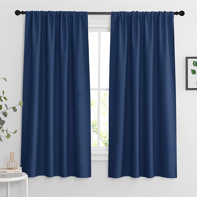 RYB HOME Blackout Curtains for Bedroom Living Room Nursery 63 inches Long | by RYBHOME