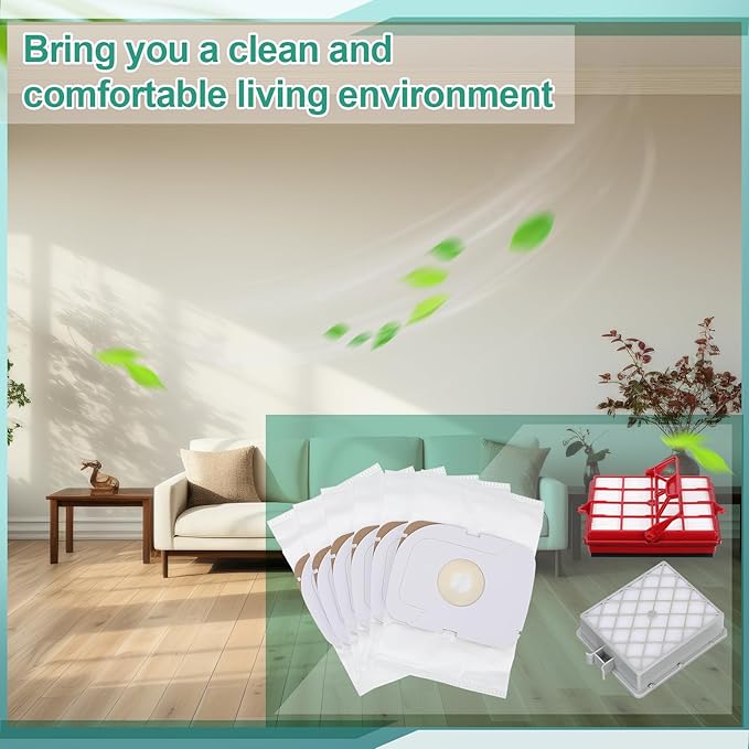 Tondiamo Style P Hepa Vacuum Bag and Filter Bundle Compatible with Aerus Lux Guardian Platinum Canister Vacuum Cleaner 1 Hepa & Carbon Pre and 1 Long Life After Filter with Handle, 6 Cloth Bags
