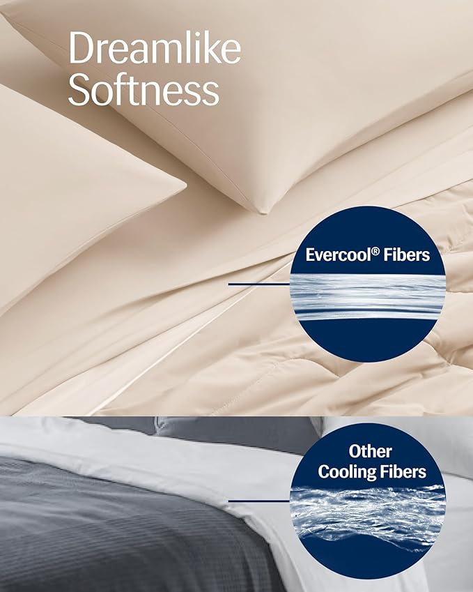 REST® Evercool® Cooling Comforter, Full/Queen, Blanket for Hot Sleepers, All Season Bedding to Keep Cool for Night Sweats, Breathable Lightweight Blanket, 90"x90" Inches, Snow Ivory