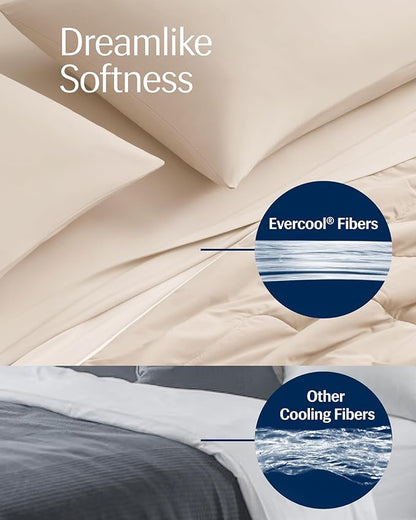 REST® Evercool® Cooling Comforter, Full/Queen, Blanket for Hot Sleepers, All Season Bedding to Keep Cool for Night Sweats, Breathable Lightweight Blanket, 90"x90" Inches, Snow Ivory