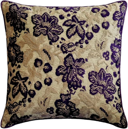 The HomeCentric King/Queen/Twin Purple Designer Queen 74"x18" Bed Runner with 2 Pillow Cover, Floral, Velvet Bed Scarf on Velvet Fabric - Plum Petal