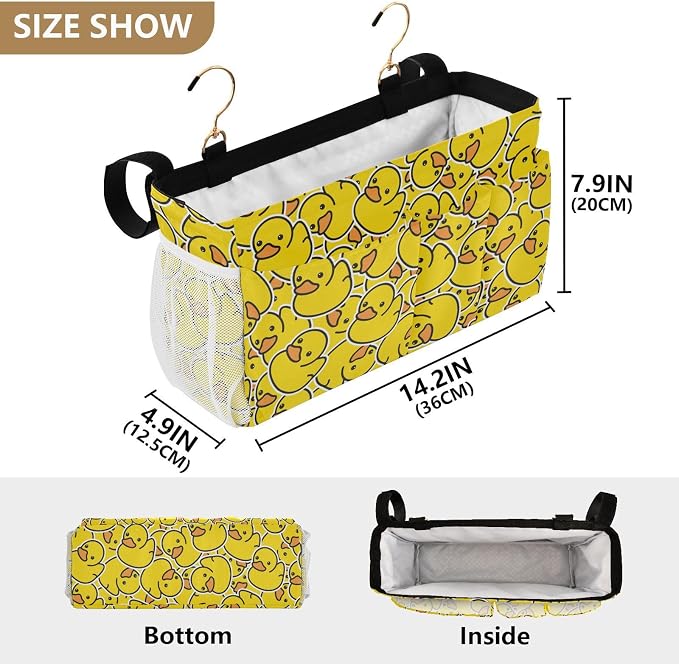 Rubber Ducks tag8 Bedside Caddy Storage Bag Bedside Organizer - Image 4