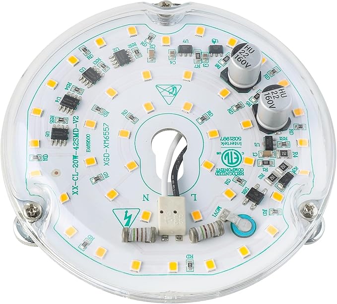 HAOLEDI 4'' 20W LED Ceiling Fan Light Retrofit Kit, Ceiling Light Replacement, LED Flush Mount Ceiling Light, Warm White 3000K 2400LM, 120V, ETL Listed CRI90 (Warm White 3000K)