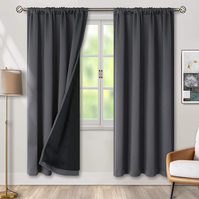 BGment Dark Grey 100% Blackout Curtains by BGment