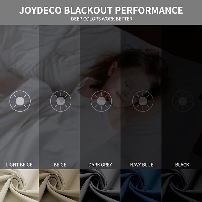 Joydeco Blackout Curtains 84 inches Long 2 Panels Set, Thermal Insulated Long - Image 2