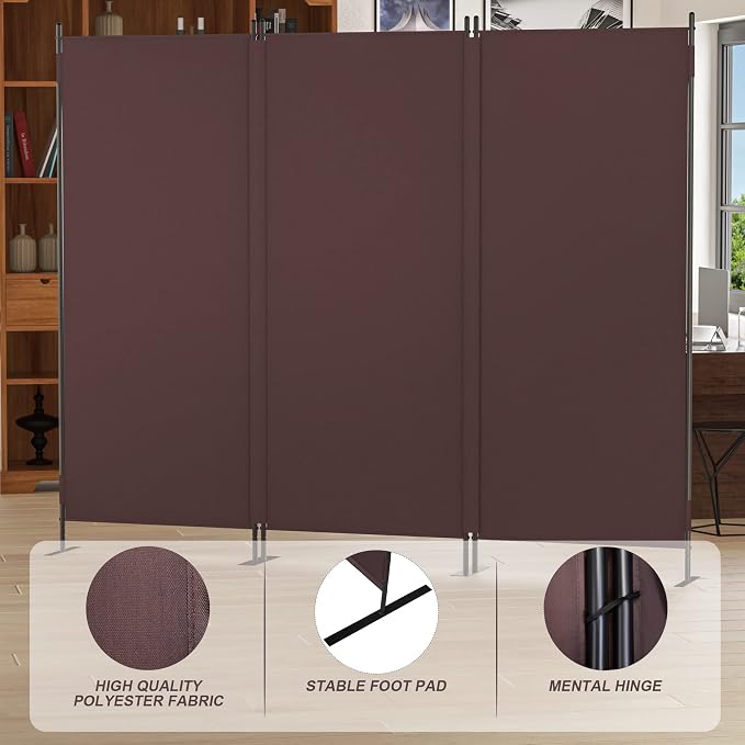 Room Divider Panel 6Ft Privacy Screen Wall Divider, Portable Room Partition - Image 7