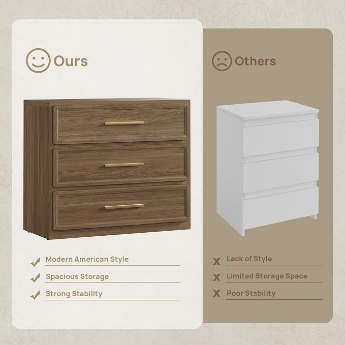 SICOTAS Oversized Nightstands Set of 3 - Image 5