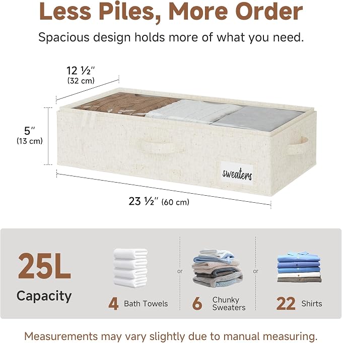 StorageWorks 5 Inch Low Profile Under Bed Storage Containers - Image 2