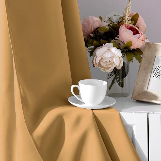 HOMEIDEAS Gold Blackout Curtains - Image 5