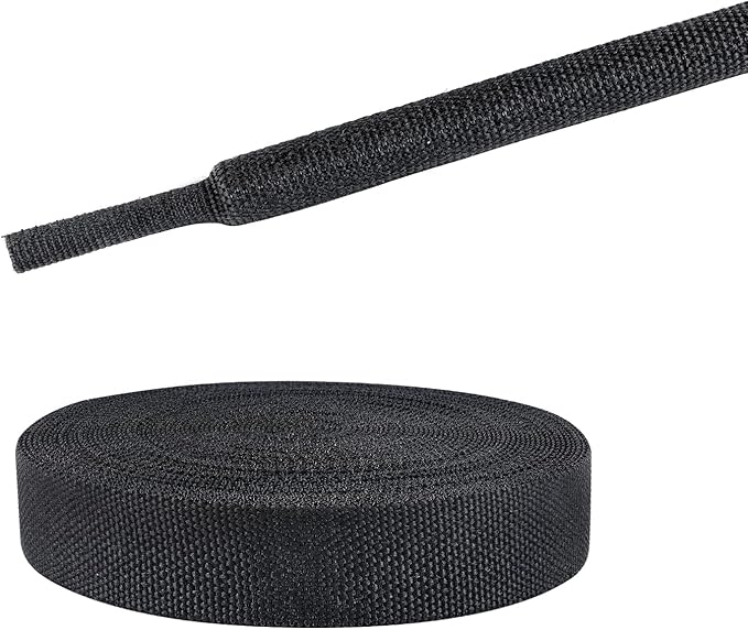 Sonoreboom 2 in 1 Heat Shrink Braided Sleeving Fabric Tubing-Ideal fit Irregular Shape Hose/Cable/Wire (60FT, 1/4"(6mm))