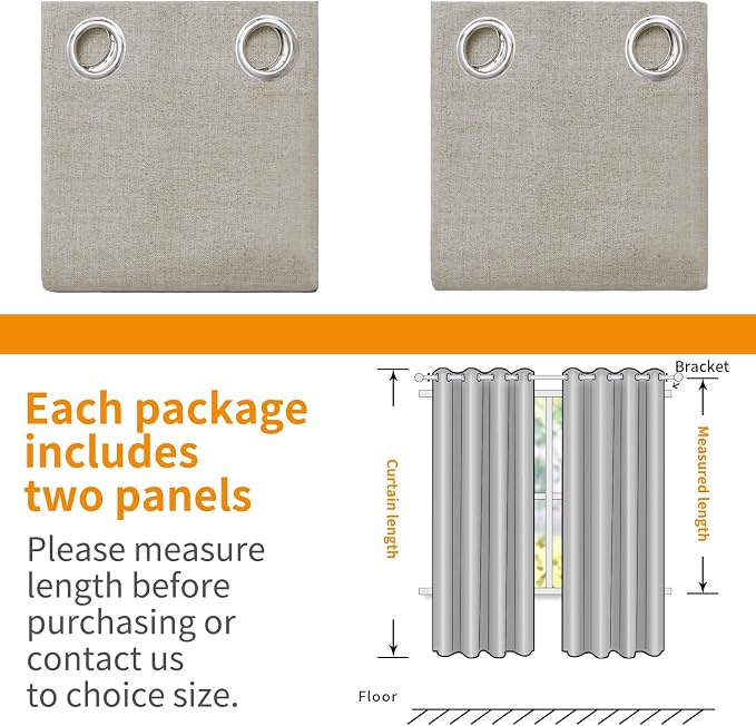 YoungsTex Linen Blackout Curtains 80 Inch Length - Image 7