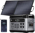 OUKITEL P2001 Plus 2400W Solar Generator with 100W Solar Panel, 2048Wh Solar Power Station with 4 AC Outlets(5000W Peak), 1.5H Full Charging, APP Control Battery Backup for Home, Camping & RVs