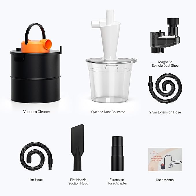 Supports 300W Spindle/500W Spindle Motor CNC Machines CNC Vacuum Cleaner with Dust Boot and Secondary Separation Bucket CNC Router Milling Machine Dust Collector