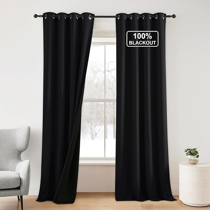 NICETOWN 100% Blackout Curtains 90 Inch Length by NICETOWN
