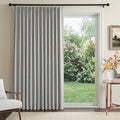 Pinch Pleated Full Blackout Faux Linen Curtains 80 Inches Long | Grey, 100% by 100BlackoutShield