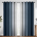 COSVIYA Grommet Room Darkening Ombre Navy Blue Curtains W70xL84 inch | Navy and by COSVIYA