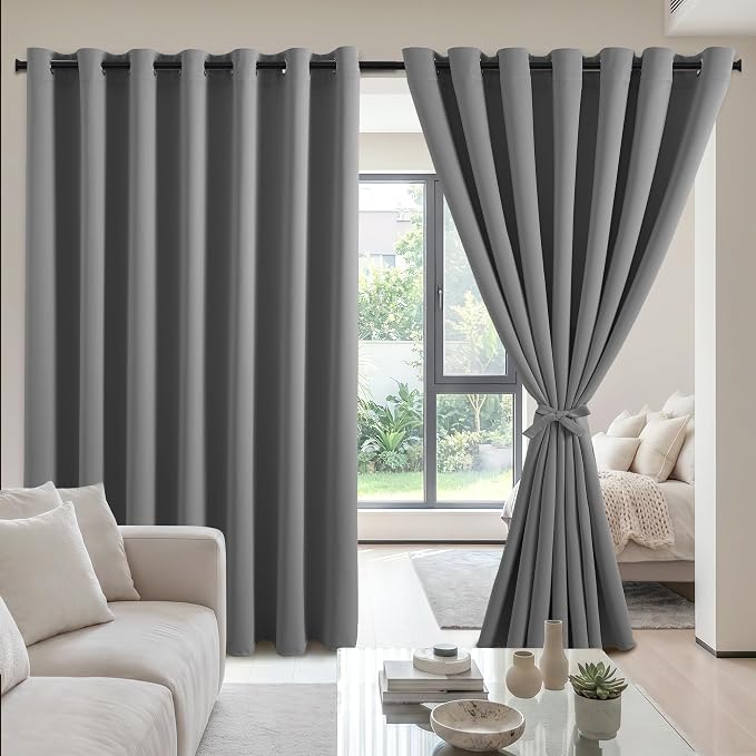 DWCN Grey Blackout Curtains – Thermal Insulated Light Blocking Privacy Grommet by DWCN