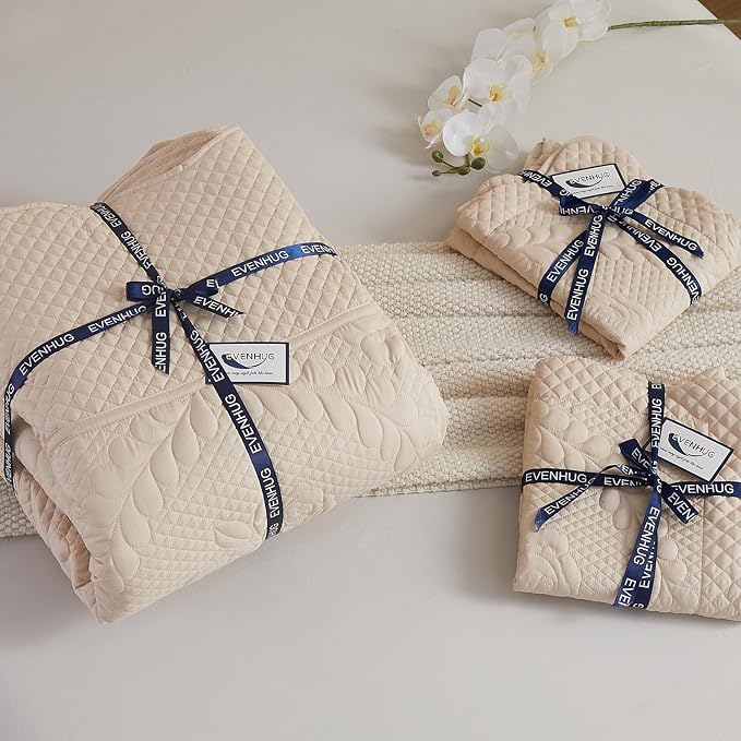 EVENHUG Oversized King Bedspreads California King Quilt Set - Image 7