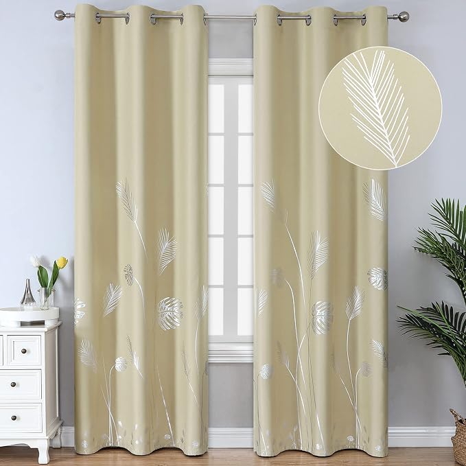 Darkening Curtains White Window 84 Inches Long Thermal Insulated Grommet by ESTELARTEXTILER