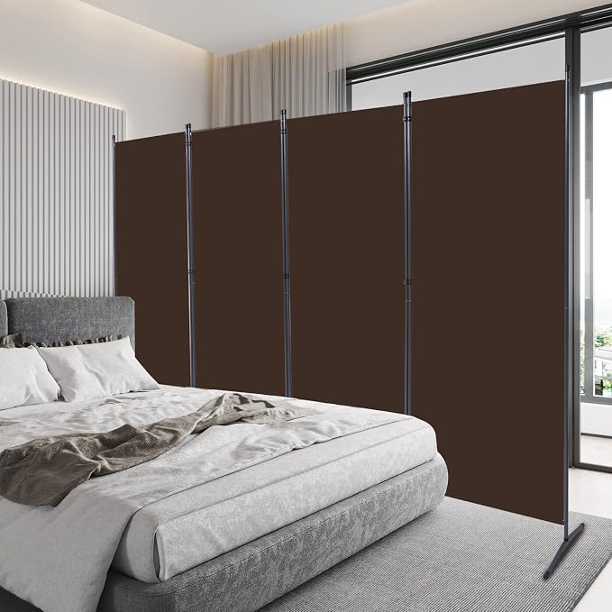 4 Panel Folding Room Divider, Sturdy Frame Freestanding Wall Divider | by YASRKML