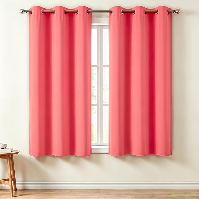 Diraysid Coral Grommet Blackout Curtains by Diraysid%2C+refresh+your+life