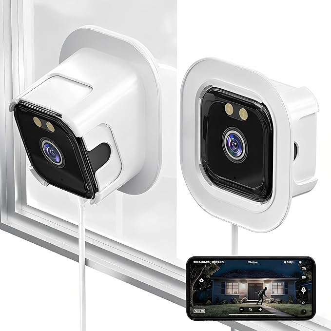 ciciglow 2K Window Camera, 2.4GHz & 5GHz WiFi Indoor Camera for Home Security, with AI Full Color Night Vision, PIR Motion Detection, Anti Glare