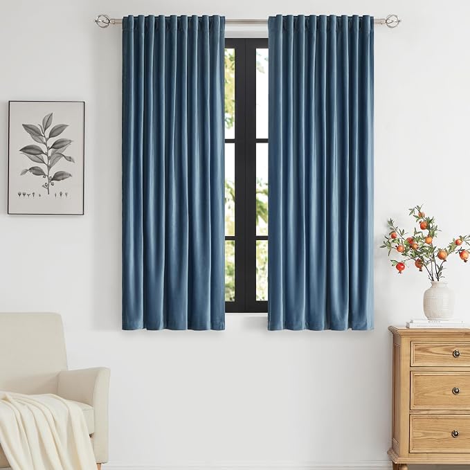 PRIMROSE Velvet Curtains 63 inch Long by PRIMROSE