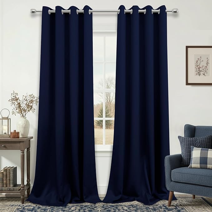 KOUFALL Blackout Curtains 108 Inches Long, Grommet Soft Satin Polyester - Image 3
