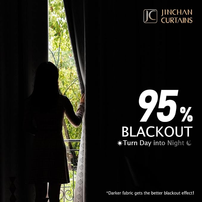 jinchan 95% Blackout Boho Curtains 54 Inch Length - Image 3