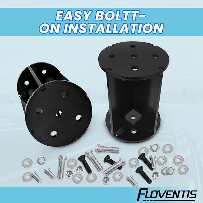 FLOVENTIS 6" Straight Air Helper Spring Spacer, Heavy-Duty Steel Compatible with Ford F150/F250/F350, Chevy, GMC, Ram, Toyota Air Springs Lift Spacer (7X1272)
