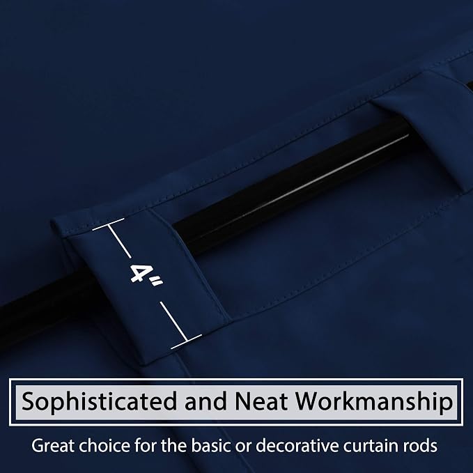 H.VERSAILTEX Back Tab Navy Blackout Curtains 102 Inch Long - Image 9