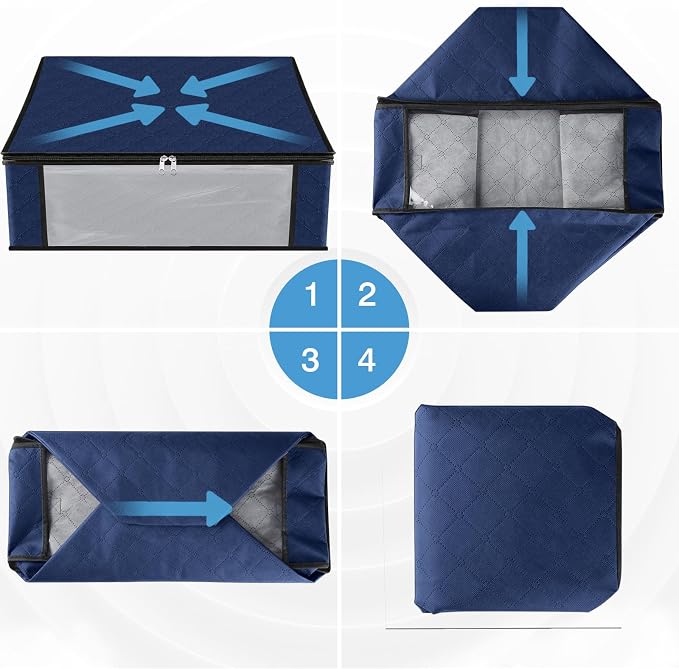 HomeHacks 6-Pack Clothes Organizer Storage Bags, 35L Storage Bins, Reinforced - Image 3