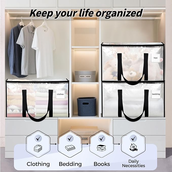 8 Pack Extra Large Clothes Storage Bins - Image 7