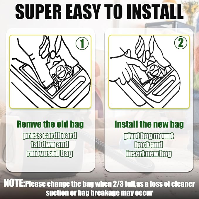 DTESL 50 Pack Vacuum Cleaner Bags Fit for Kenmore Canister Type C/Q 5055 50555 50557 50558 and Pana·sonic Type C-5 C-18, 200 Series, 400 Series, 600 Series, 700 Series, 800 Series (50 Pack)