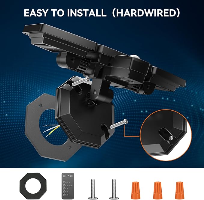PURICH LED Security Lights Motion Sensor Outdoor Lights, 5000K Daylight, IP65 Waterproof, Dusk to Dawn, 3-Head Motion Detected Flood Light for Garage, Yard, Porch, 2Pack