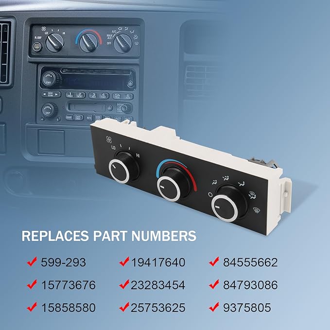DICMIC Front A/C Heater Climate Control Module Compatible with 2001-2014 Chevrolet Express 1500 GMC Savana 1500 2001-2021 Chevrolet Express 2500 3500 GMC Savana 2500 3500 Replace# 599-293, ‎15773676