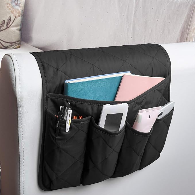 5 Pockets Remote Control Holder, Magazine Rack, Space Saver Organizer, Draped by MDSTOP