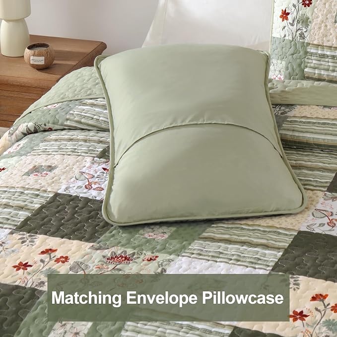 Anibedding Patchwork Quilt Set Queen Size, Soft Lighweight Farmhouse Quilt - Image 5