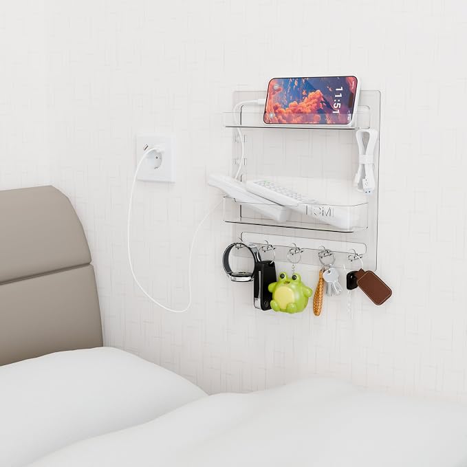 Bedside Shelf for Dorm Bed, Small Room and Nightstand, Wall Mounted Floating - Image 7