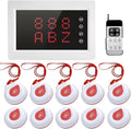 WNKRUN Wireless Calling System Caregiver Pager System 1200+ ft with 1 Display Receiver/Wireless Remote Control /10 Waterproof Call Buttons for Nursing Home Clinic Caregiver